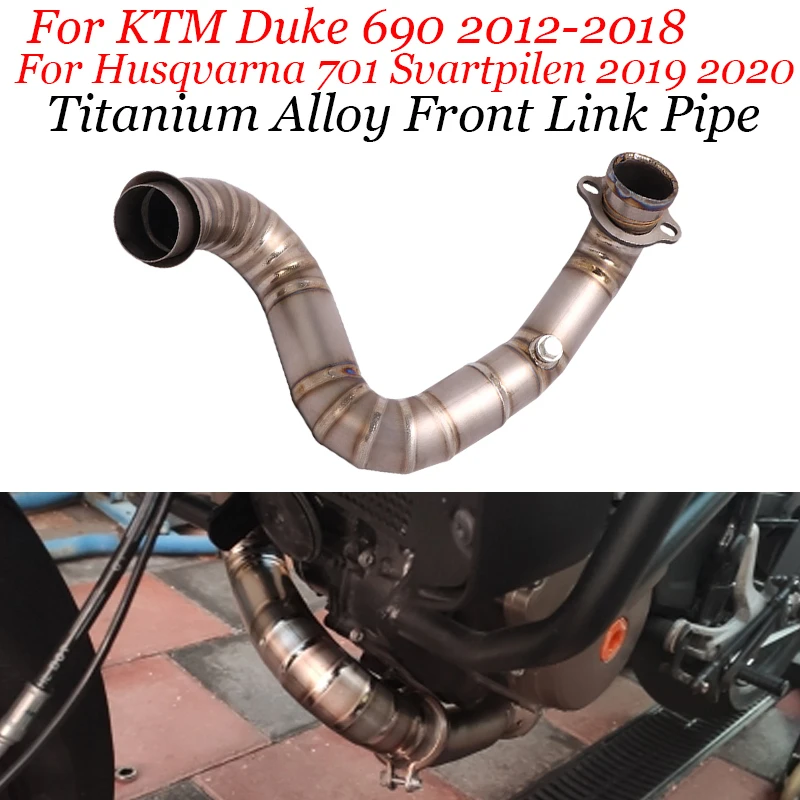 รถจักรยานยนต์ไอเสียดัดแปลง Espace Moto Titanium Alloy ด้านหน้า Link ท่อสำหรับ KTM 690 Duke 2012-2018 Husqvarna 701 Svartpilen