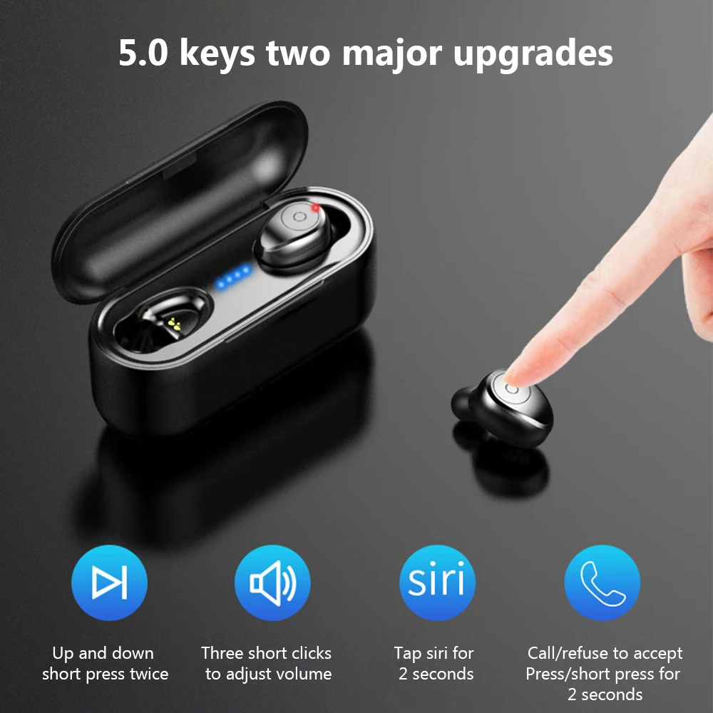 Bluetooth 5 0 Беспроводная спортивная водонепроницаемая гарнитура с 2000 мАч|Наушники и