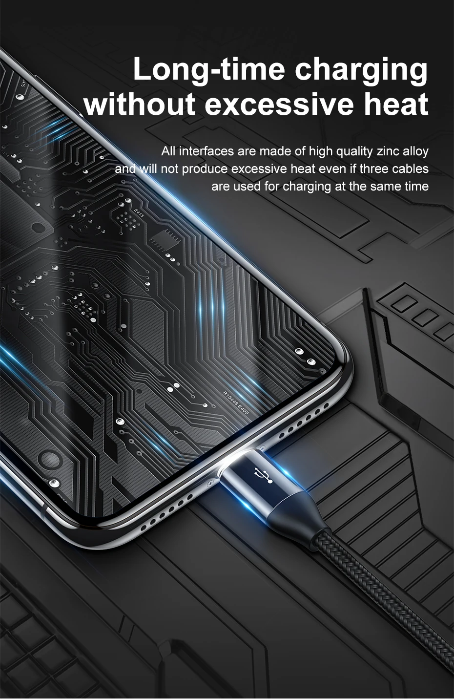 Baseus 3 в 1 USB кабель для iPhone Micro usb type C кабель для Android мобильного телефона магнитное освещение кабель зарядного устройства USBC Microusb