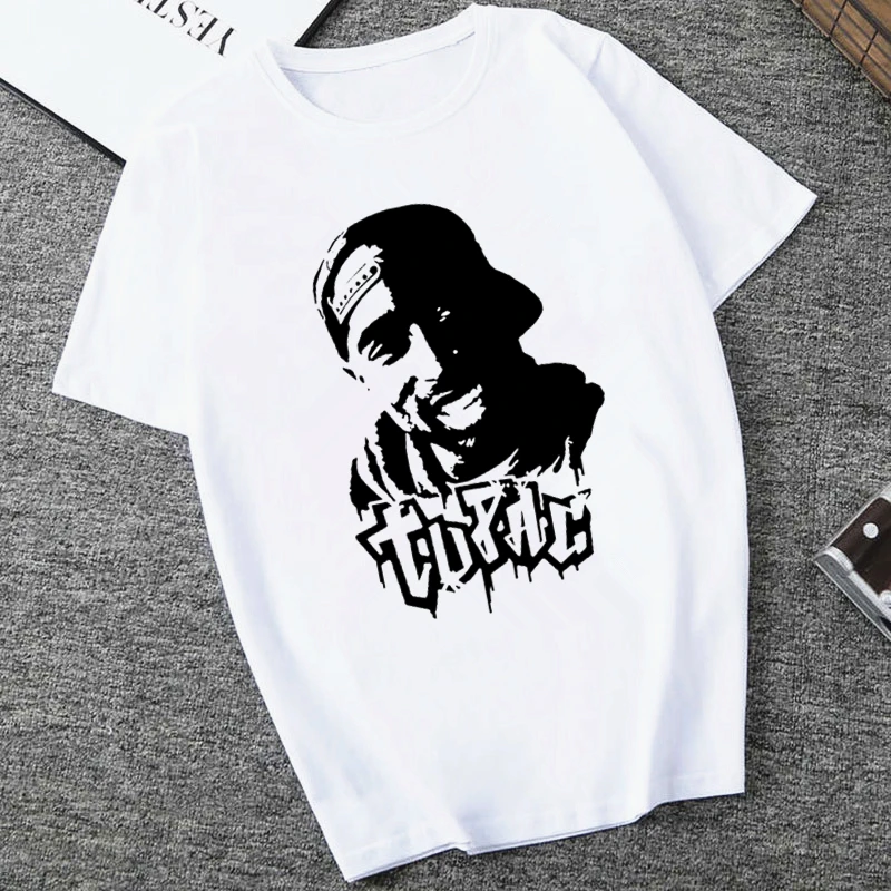 

American Ripper Tupac 2pac Hip Hop Women's T Shirt Summer Short Sleeve Chewing Funny Tshirt Tops Women T-shirt Female