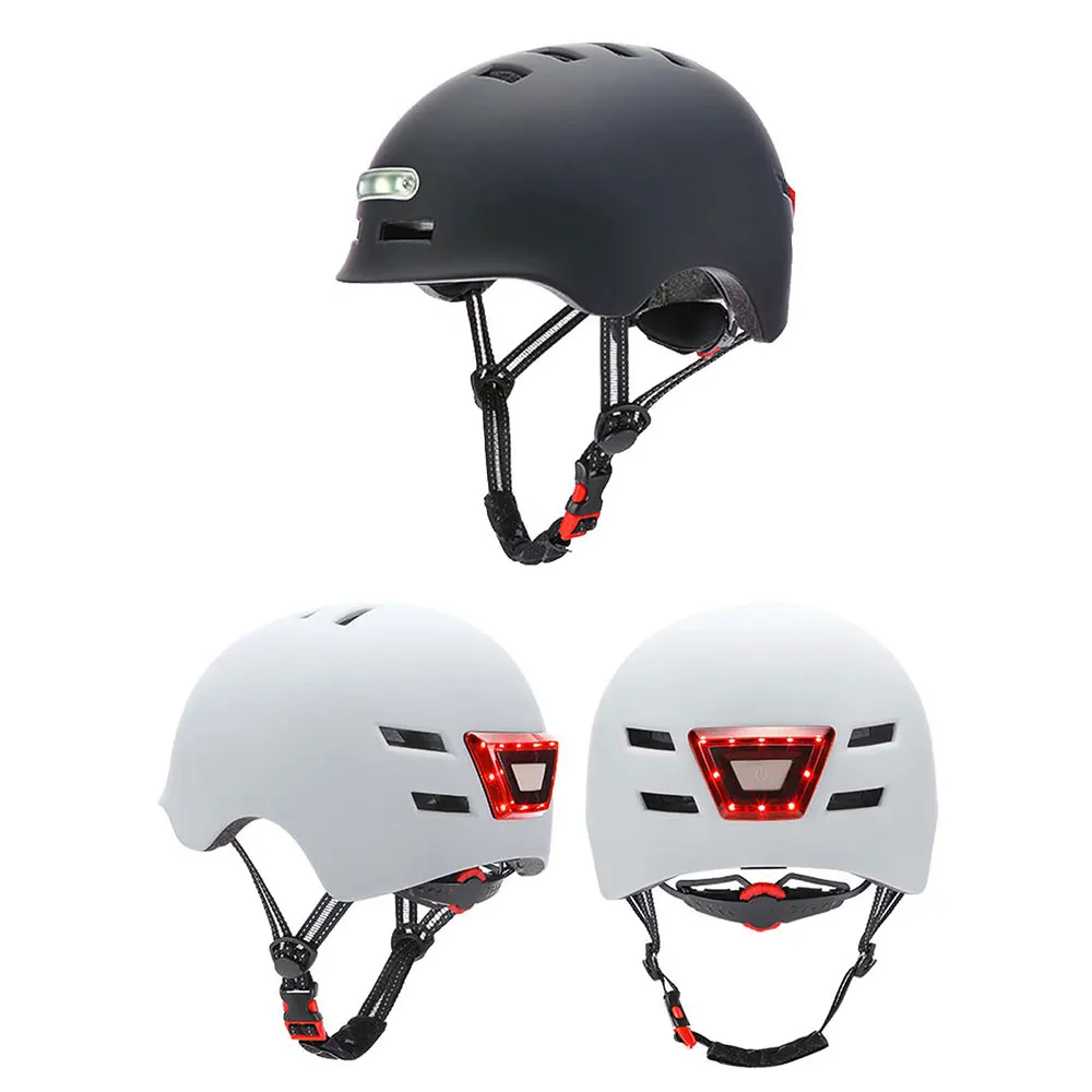 

Cycling Bicycle Helmet Bikes Helmet With Warning Lights Ultralight Cycling Safety Helmet EPS+PC Integrally-Mold Bike Helmets