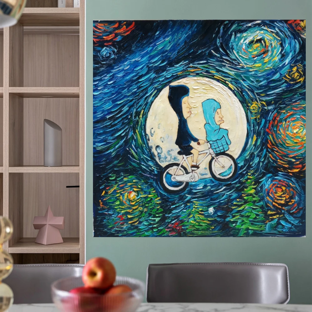 Ручная роспись палитра нож искусство картина масляная живопись БИВИС и пуговицы