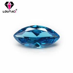 LOUTACI Jewelry Gemstone Marquise Shape Blue Color Color 5A Cubic Zirconia Big  Size 6.5x13-10x20mm