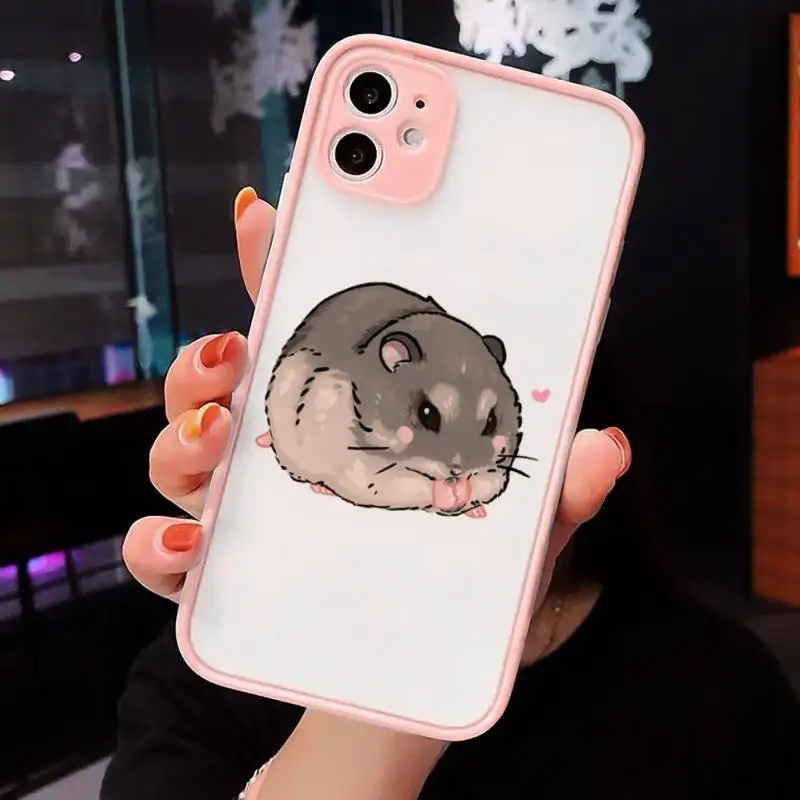 

Hamsters cartoon cute lovely Phone Case Matte Transparent for iPhone 7 8 11 12 s mini pro X XS XR MAX Plus cover funda