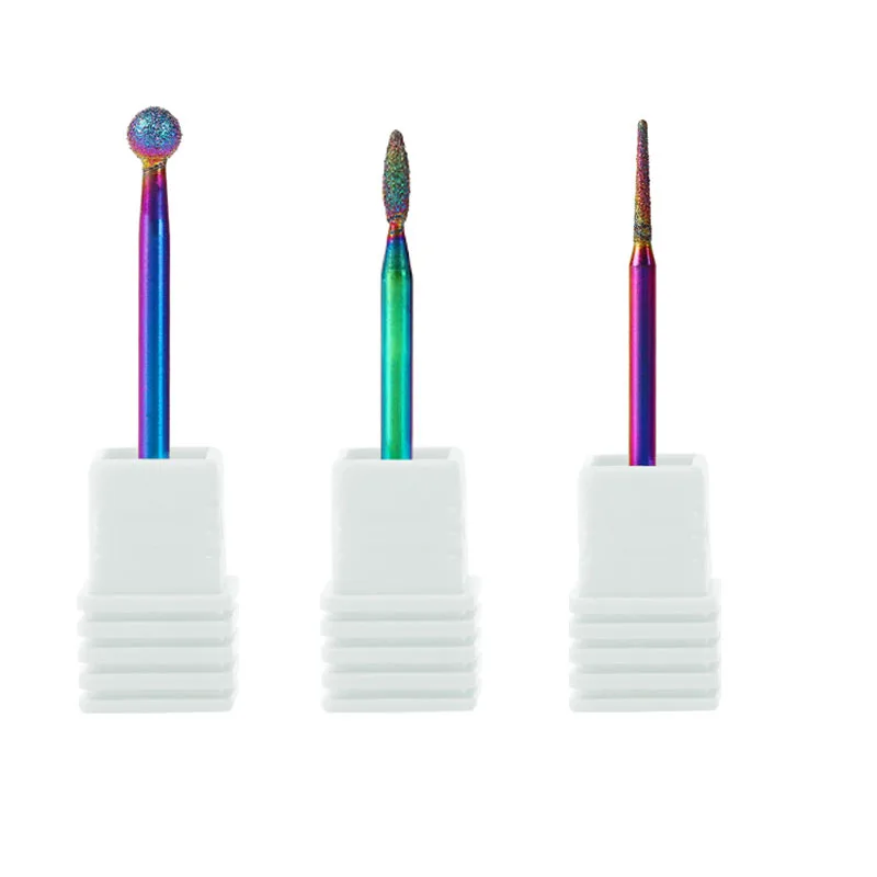 3 шт. сверла для ногтей Радужный Держатель резак маникюра Сверла машины