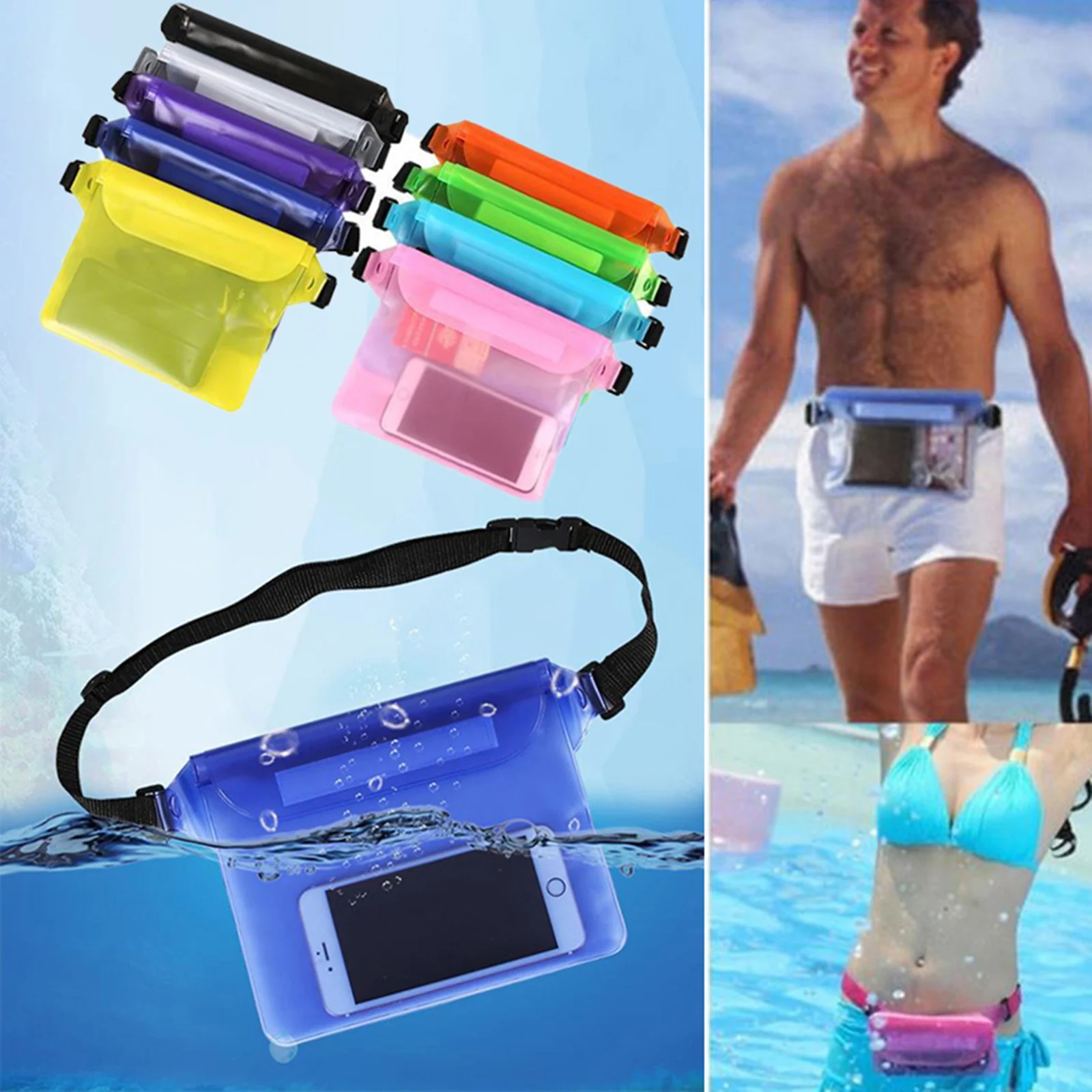 

Sports Outdoor Camping Climbing Hiking Waist Bags Waterproof Pouch Dry Bag Case With Waist Shoulder Strap Pack