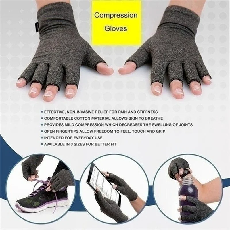 

1 Pair Compression Arthritis Gloves Wrist Support Cotton Joint Pain Relief Hand Brace Women Men Therapy Wristband
