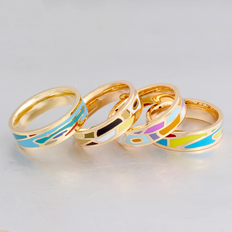 Керамические кольца и цветные Яркие дизайнерские стильные из нержавеющей стали