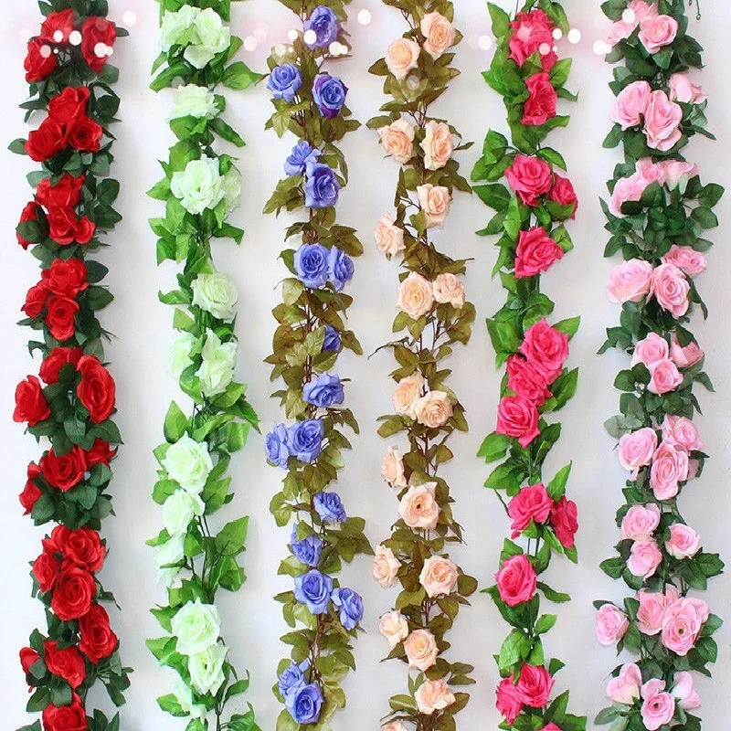 Гирлянда из искусственных цветов 240 см искусственные шелковые цветы розы