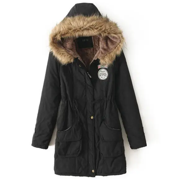 Парка женская зимняя куртка длинные хлопковые повседневные меховые куртки с