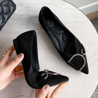 2020 spring black women loafers flat shoes pointed toe low heel lady shoes woman casual shoes 21801ain4098