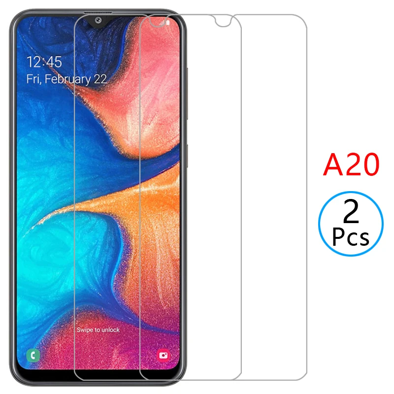 Чехол для samsung a20 чехол из закаленного стекла Защита экрана galaxy a 20 20a 6 4 защитный