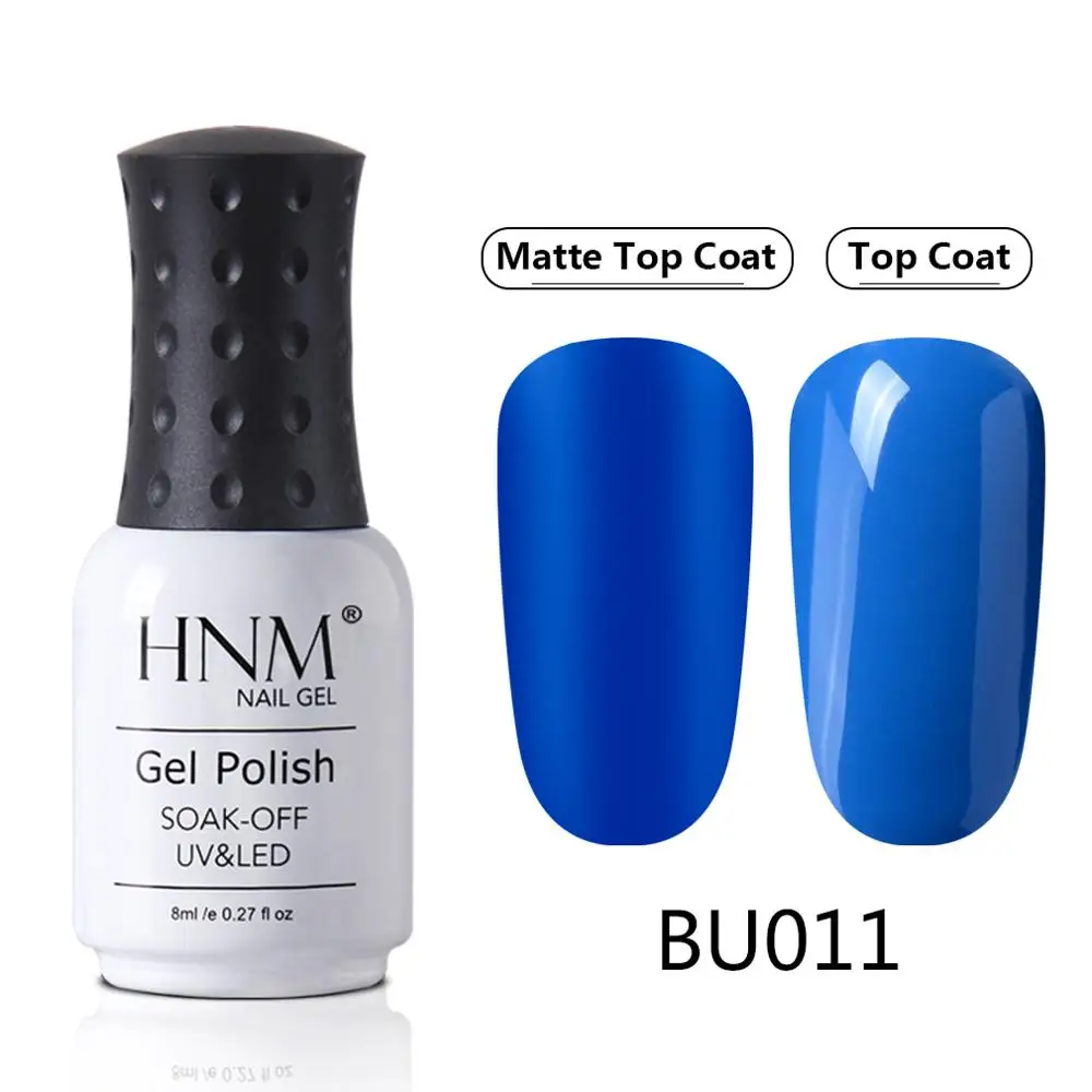 BU011 HNM Blue Purple Matte Effect Gel Nail Polish Need Matt Top Coat Base Semi Permanent UV LED Lamp Hybrid Varnishes Lacquer Gellak - Цвет: BU011