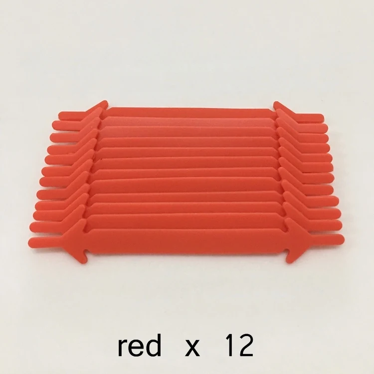 red 12 шт/лот без галстука силиконовые шнурки эластичные шнурки для обуви ленивые плоские шнурки для мужчин и женщин шнуровки резиновые Zapatillas 11 цветов - Цвет: red