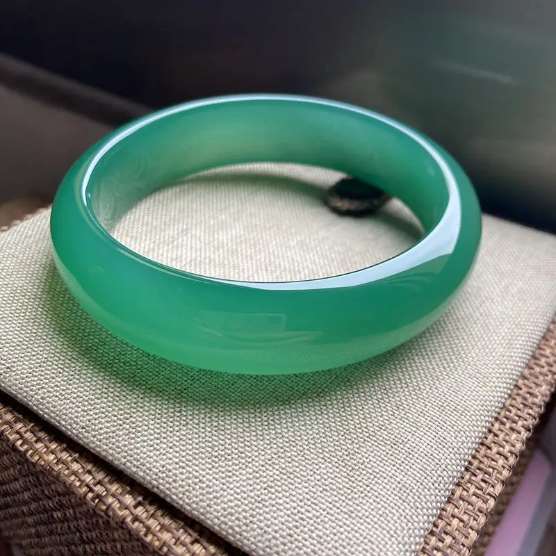 

zheru jewelry natural agate chalcedony green 54mm-64mm two-color bracelet elegant princess bracelet send mother to girlfriend
