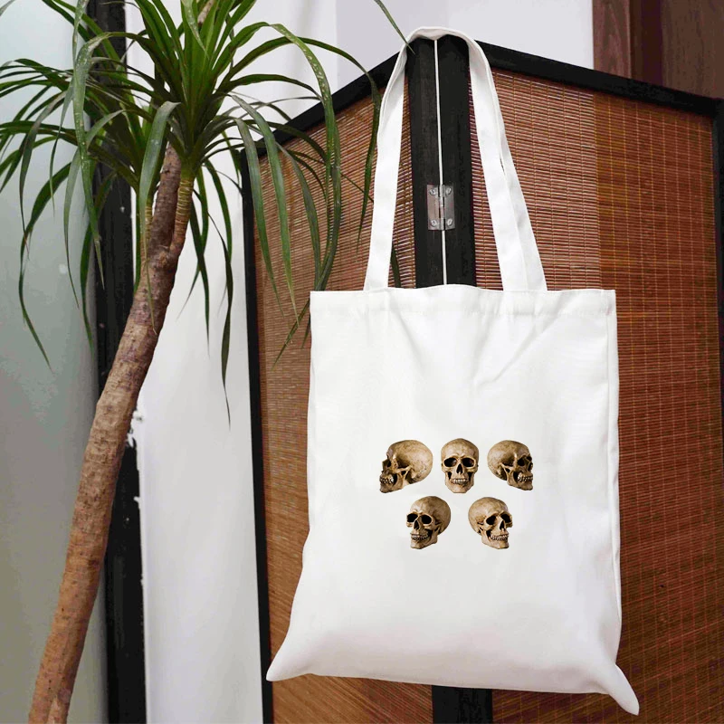 

Human Skeleton Canvas Bag Customizable Fabric Burlap Designer Handbags Shopper Free Shipping Bags Simpl Large Tote With Handle