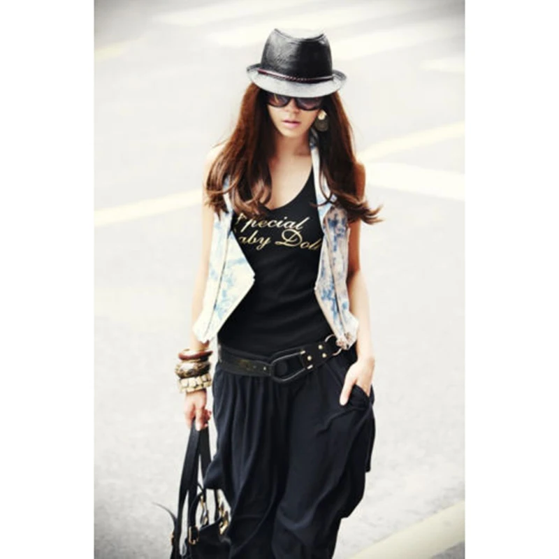 Брюки женские Мешковатые эластичные в стиле хип хоп пикантные шаровары для