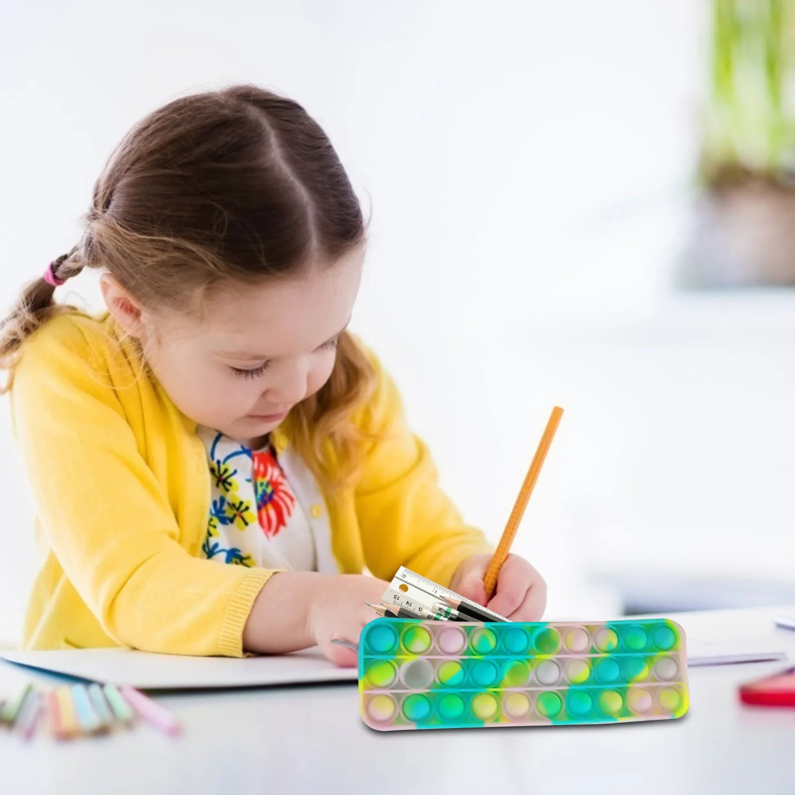 Фиджет пузырьковый карандаш чехол силиконовые игрушки канцелярская сумка для