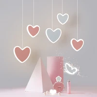 nordic simple led pendant lamp home white pink heart acrylic blossom butterfly decorate hanging light children toy room lighting