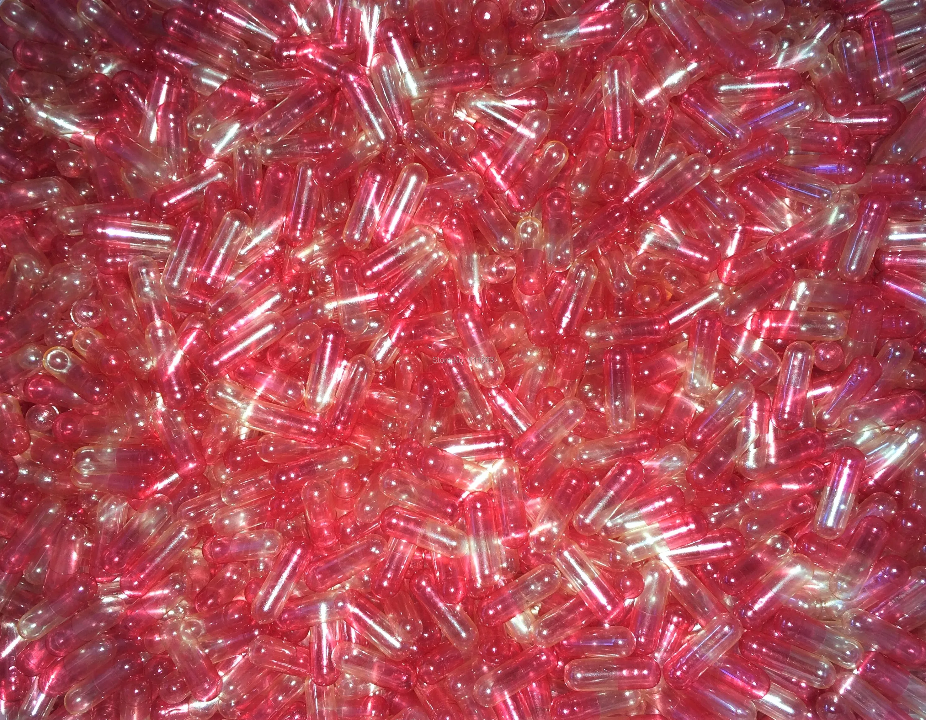 2 #1000 шт.! Розовые полупрозрачные прозрачные цветные пустые капсулы твердые