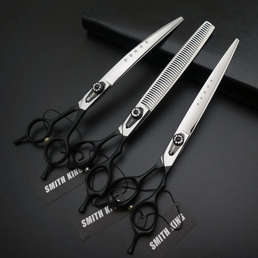 8 дюймов профессиональные ножницы для ухода за домашними животными, SMITH KING 8〞резка/прямые ножницы/филировщики/изогнутые ножницы 440C высокое качество решетки