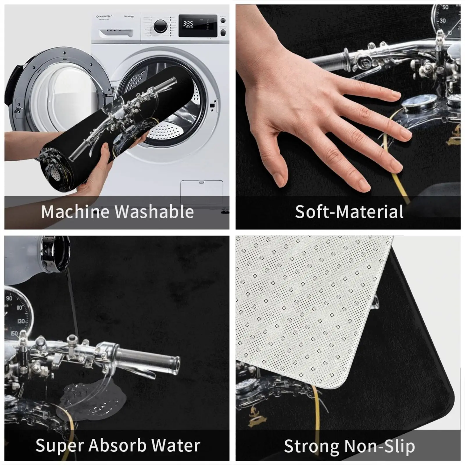 Винсент черный тень коврик подушка Мягкий Нескользящий мотоцикл классический