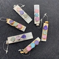 1pcs natural stone crystal pendant rectangle chakra stone womens jewelry making supplies diy necklace colorful charm accessories