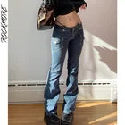 Женские джинсы с низкой посадкой Rockmore, обтягивающие джинсовые брюки, уличная одежда, эстетичные хлопковые джинсы с карманами, узкие брюки, Капри, корейский стиль, 90S, гранж