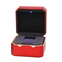 cherry light led watch jewelry box deluxe for engagement proposal or special occasions with black insert