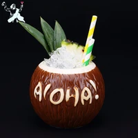 400ml coconut shape hawaii tiki mugs ceramic mug for gifts cups and mugs cocktail cup creative bar cups