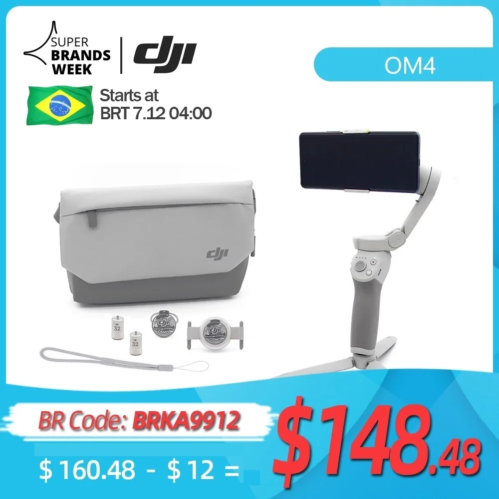 DJI Osmo Mobile 4 OM4 комбо селфи Палка с Bluetooth стабилизатор Штатив для телефона Gimbal камеры