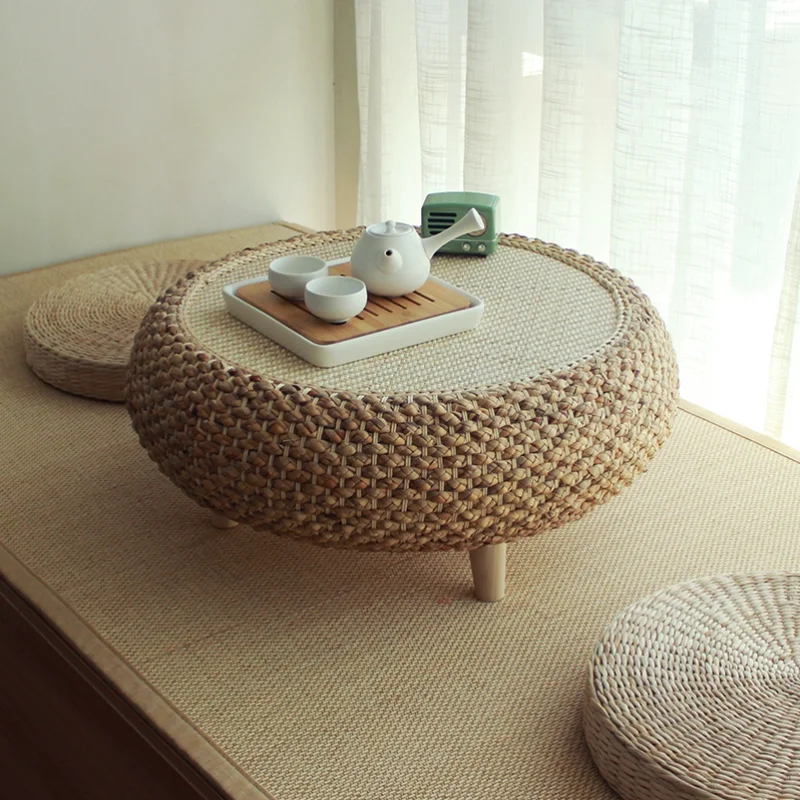 Furniture Living Room Manual Rattan Weaving Coffee Table Japanese Tea Multifunctional Minimalist Modern Side |