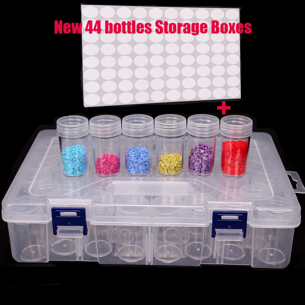 

28/44pcs Bottles Diamond Painting Tools Accessories Storage Box Beads Container Diamond Embroidery Stone Mosaic Convenience Box