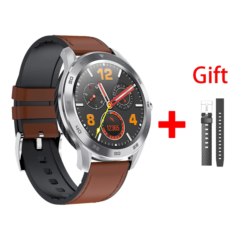 Light brown-leather Eseed DT98 Смарт-часы для мужчин IP68 Водонепроницаемый 300 мАч батарея долгое время ожидания сердечный ритм SmartWatch для samsung huawei phoen GT часы - Цвет: Light brown-leather