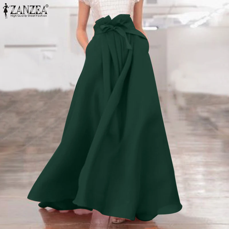 

Женская юбка с завышенной талией, длинная повседневная юбка с бантом, с разрезом на подоле, лето Однотонная юбка