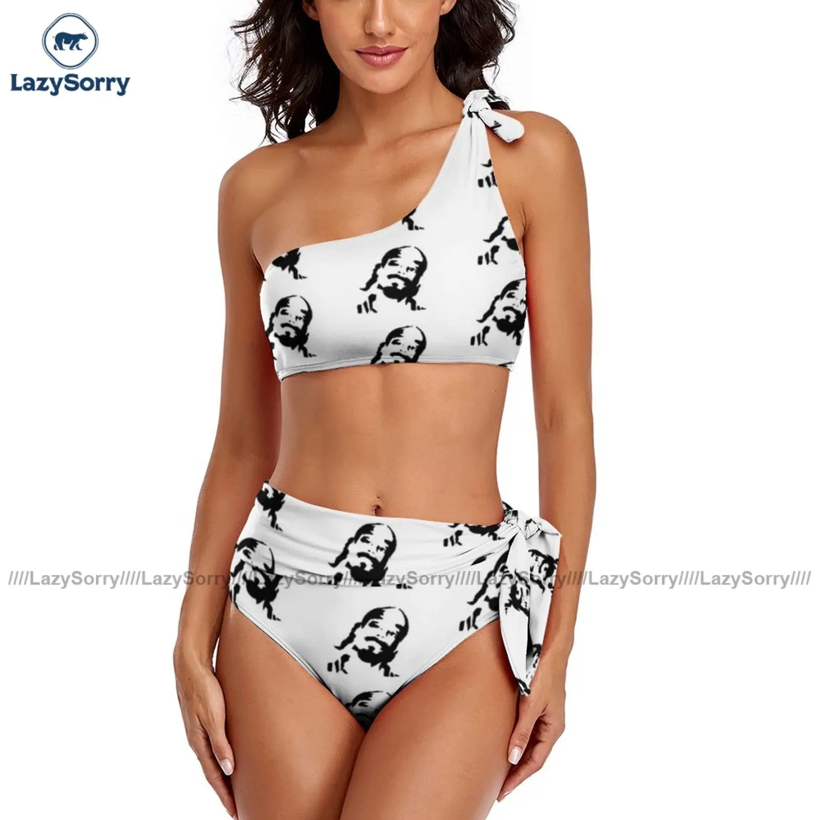 

Hollywood Bikini Swimsuit With Ties Wholesale Two Piece Swimwear Big Chest Skimpy Pool Bathing Suit