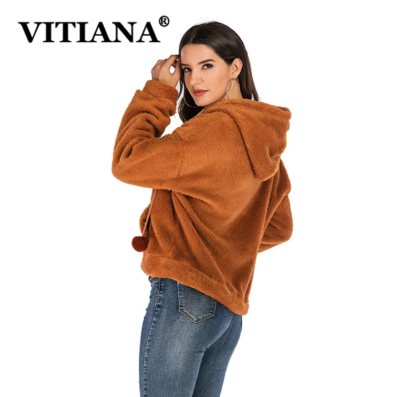 VITIANA женское повседневное короткое пальто из искусственного меха на осень 2019