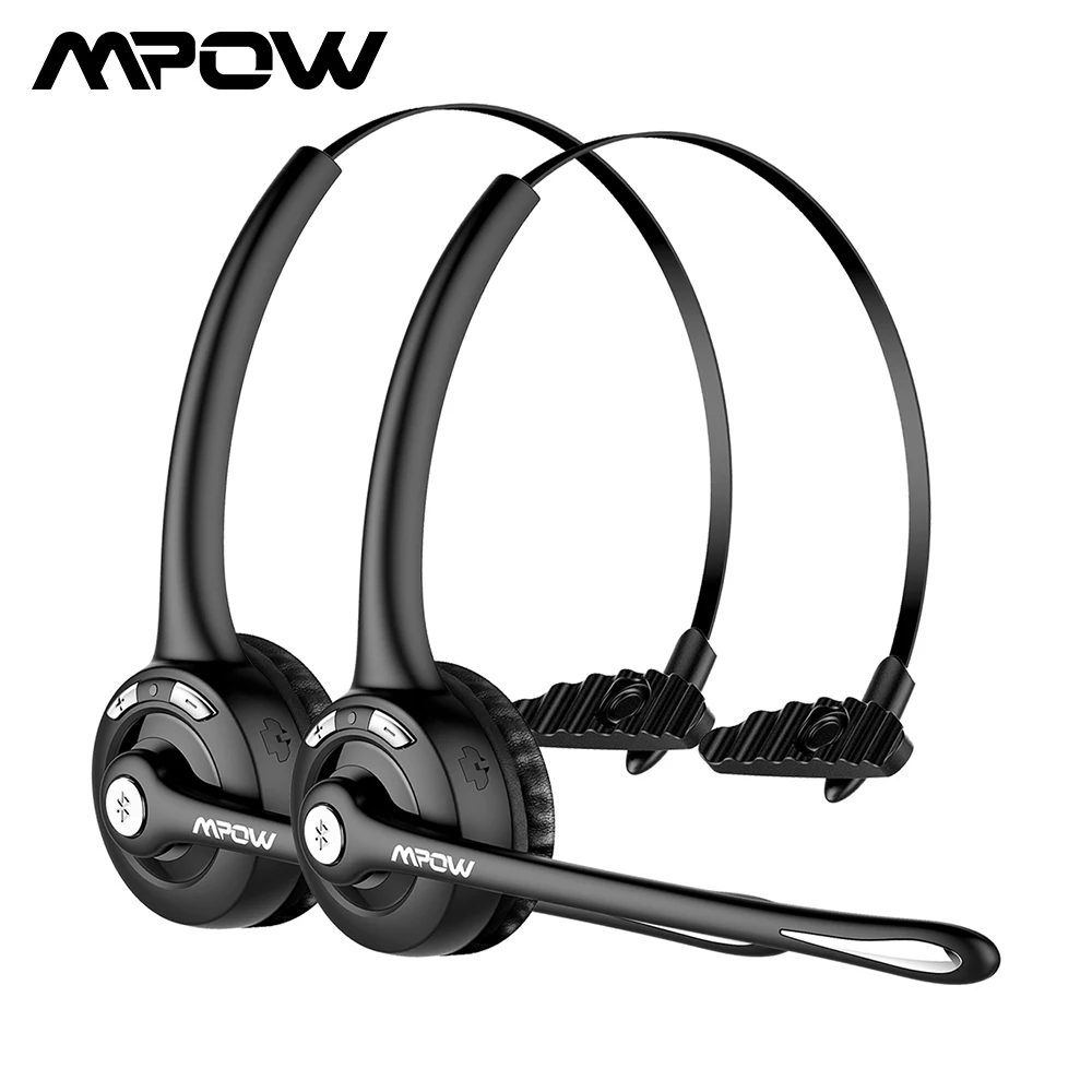 Mpow Pro беспроводные наушники Hands-free с шумоподавлением Bluetooth наушники с кристально чистым вызовом для колл-центра 2 Упаковка