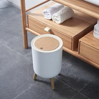 creative round trash can with lid cute office waterproof waste bin kitchen storage kosz na smieci household merchandises df50ljt