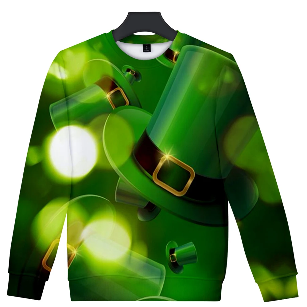 

Saint Patrick's Day Sweatshirt 3D Unisex O-Neck Men/Women Long Sleeve Outwear Harajuku Streetwear 2021 Funny Clothes Plus Size