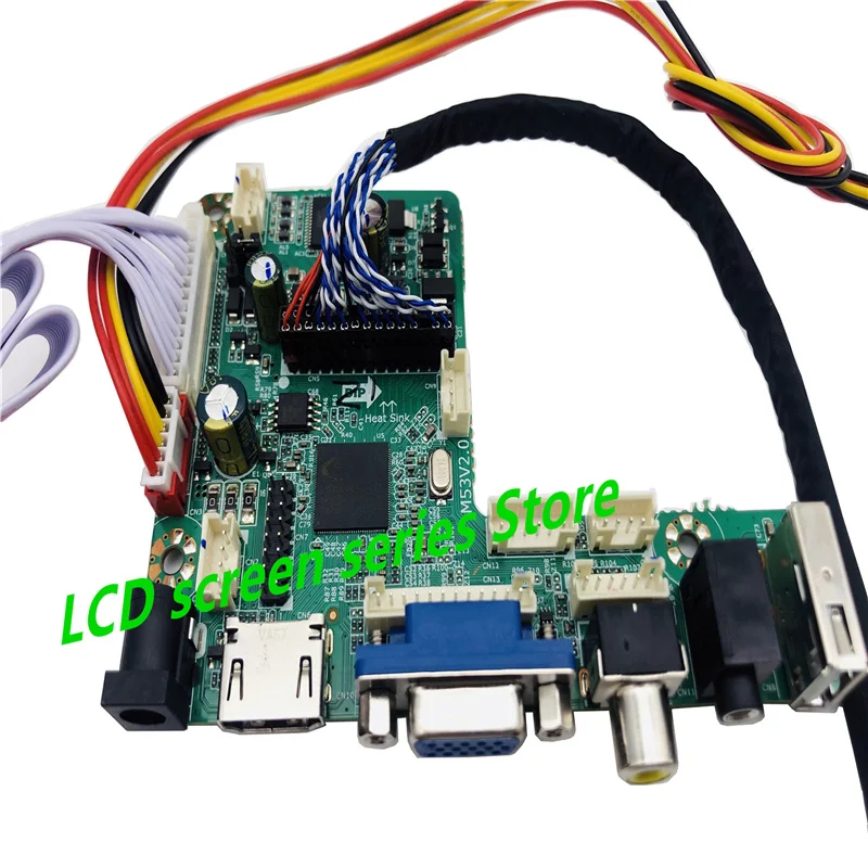 Латумаб Драйверная плата для ЖК-дисплея P215HVN01.0 21,5" с контроллером разрешения 1920х1080 HDMI+VGA+AV+USB, набор для сборки ЖК-дисплея.