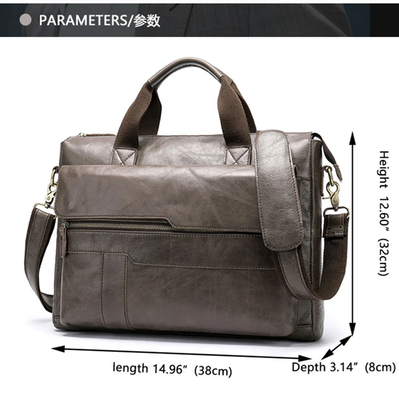 

Laptop Bag Men's Briefcase Cowhide Leather Shoulder Satchel Computer Bag Messenger bag canvas college student messenger bags