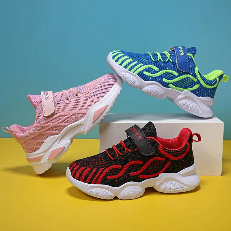 

New Arrival Popular Style Children Casual Shoes Mesh Sneakers Boys Girls Flat Child Running Shoes Light Fast Soft