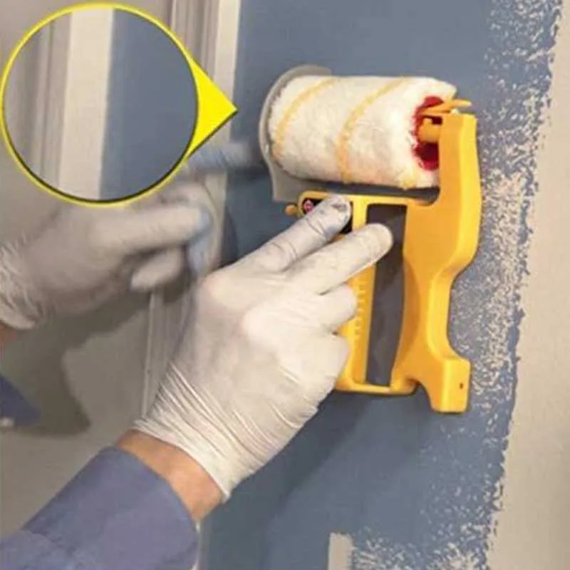 

ZK30 Clean-Cut Paint Edger Roller Brush Multifunctional Roller Paint Brush Clean-Cut Paint Edger Wall Painting Roller Brush Set