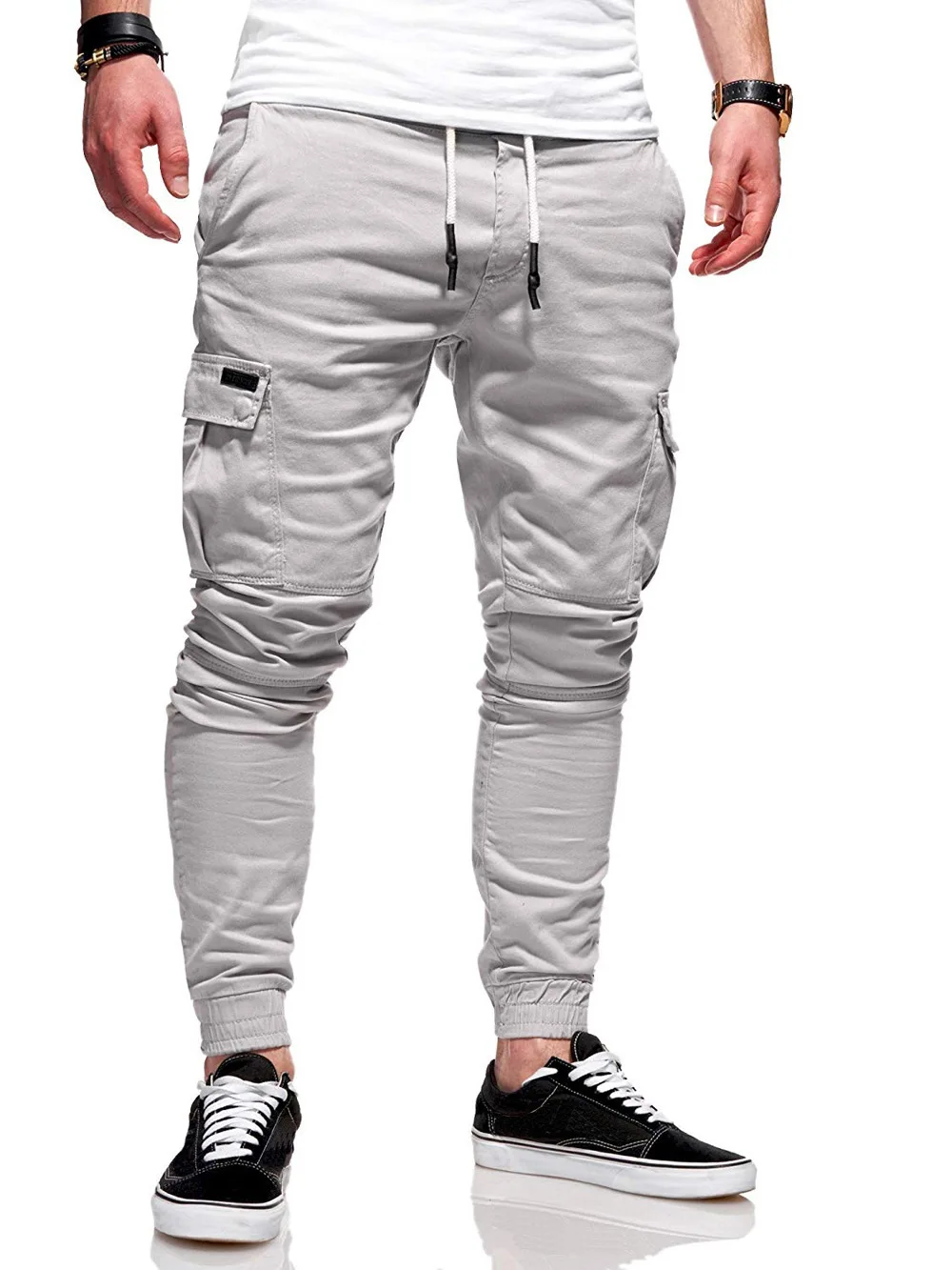 

2021 Mens Pants Autumn Thin Cotton Casual Pants Trousers Skinny Jogger Cargo Pants Summer Hip Hop Streetwear Pockets Harem Pants