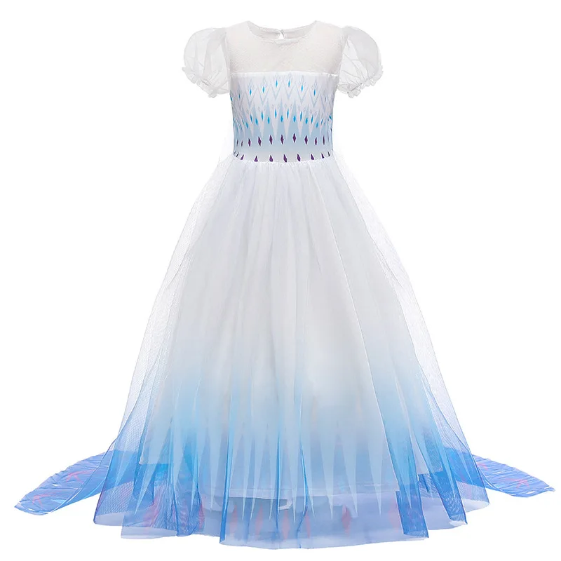 

Children New Elsa White Dress Carnival Princess Costume Snow Queen 2 Elza Costume Children Fancy Disguise Birthday Party Dresses