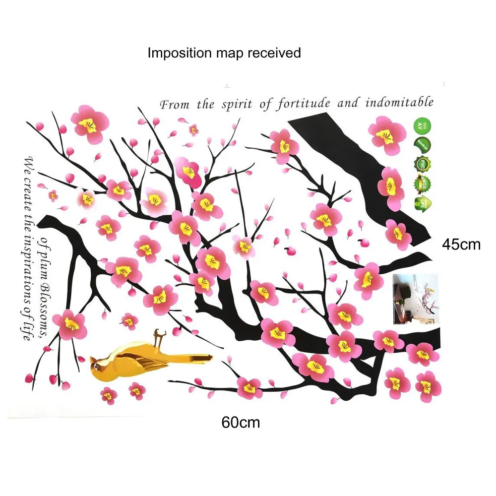 Цветы сливы детские наклейки на стену съемные для детской спальни