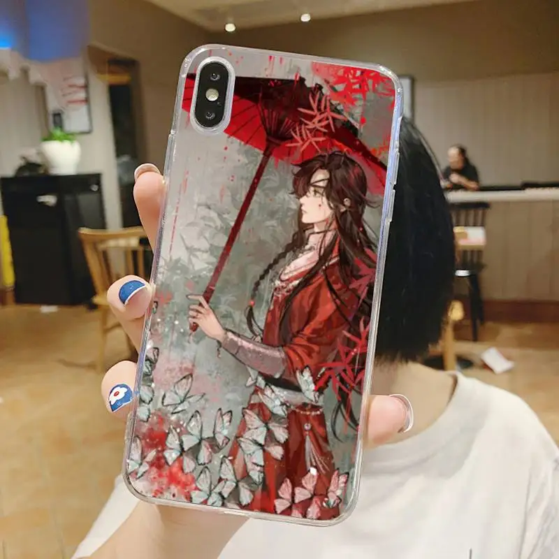 

Tian Guan Ci Fu anime Chinese style Phone Case Transparent for iPhone 6 7 8 11 12 s mini pro X XS XR MAX Plus