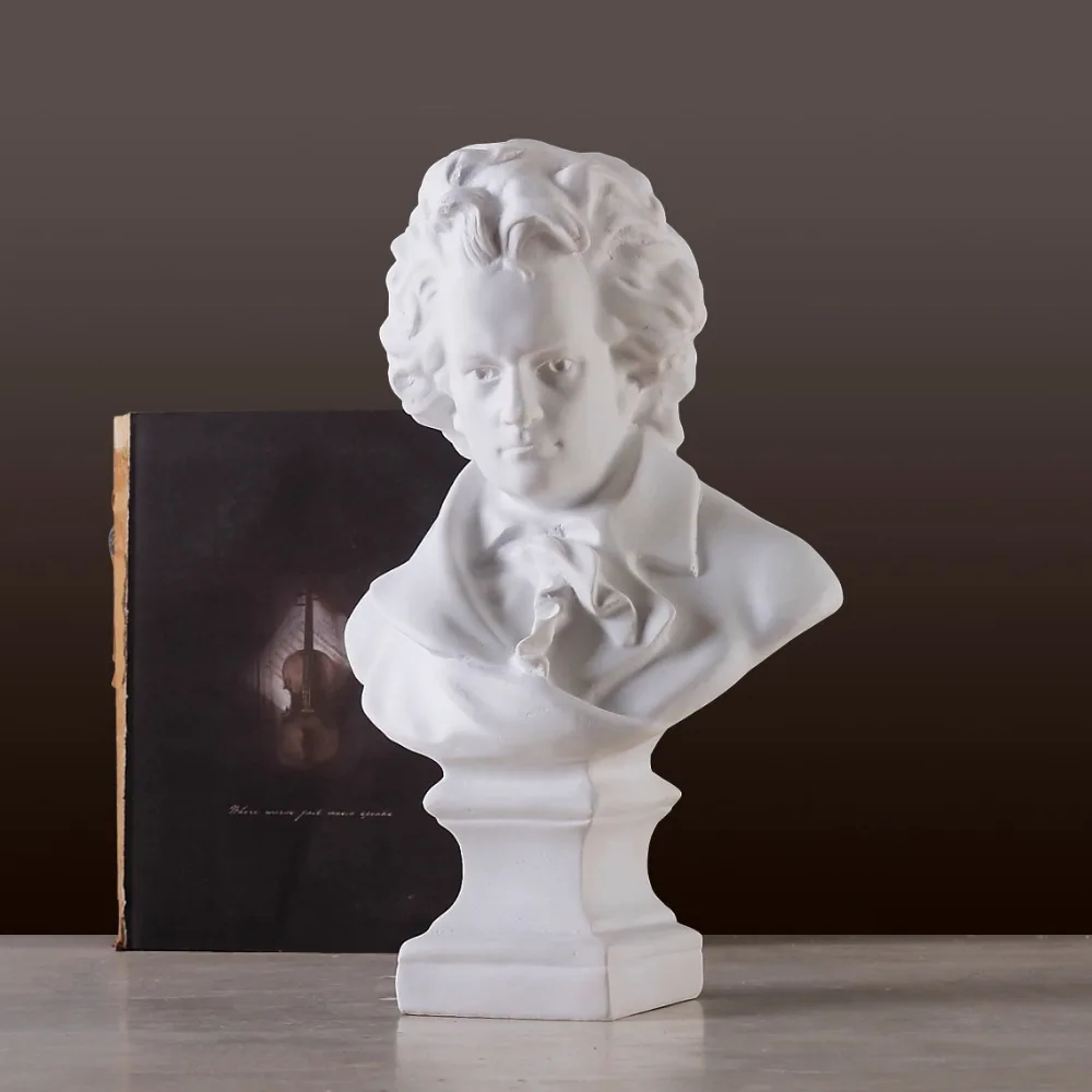 Бюст-статуя людей ван Бетховен из классической смолы в западном стиле ручная