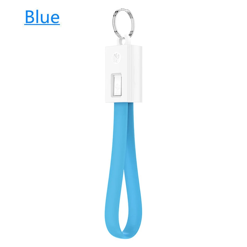 Blue Шнур USB кабель для Iphone type C Micro USB C кабель для зарядки брелок многофункциональный Радужный кабель для синхронизации данных - Цвет: Blue